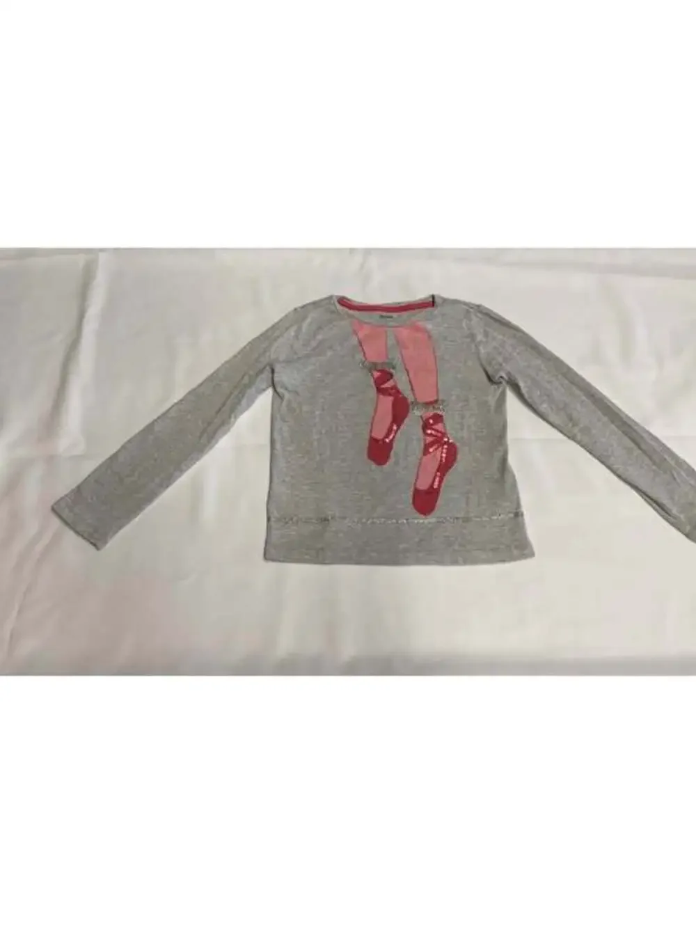Gymboree Girls Size 9 Gray Sequin Ballet Slippers Long-Sleeve Shirt